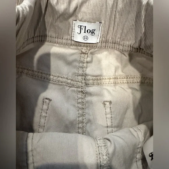 BEVY FLOG GAYA CARGO BEIGE STRIPE PANT 24 - Picture 5 of 7